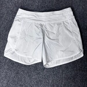 ivivva by lululemon Kids Athletic Shorts White Mesh Trim Zipper Pocket Size 14